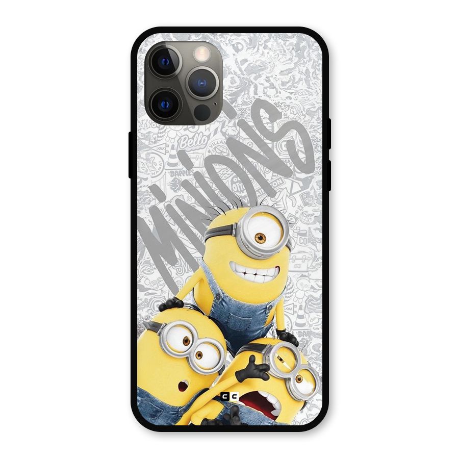 Minions Typo Metal Back Case for iPhone 12 Pro