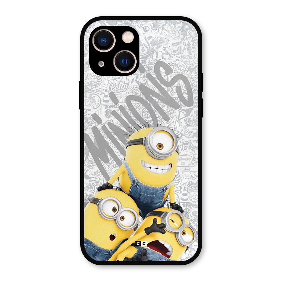 Minions Typo Metal Back Case for iPhone 13