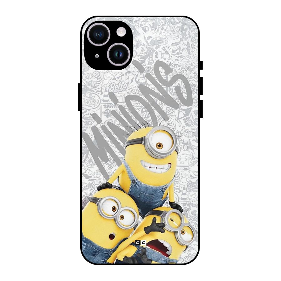 Minions Typo Metal Back Case for iPhone 14 Plus