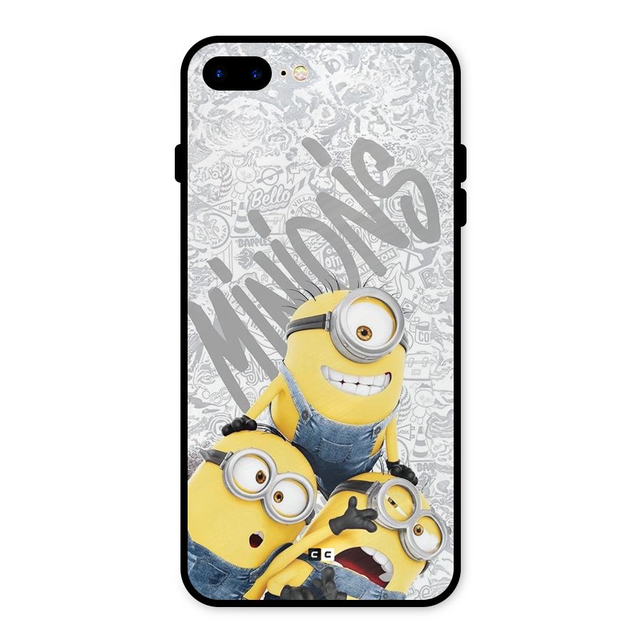 Minions Typo Metal Back Case for iPhone 8 Plus