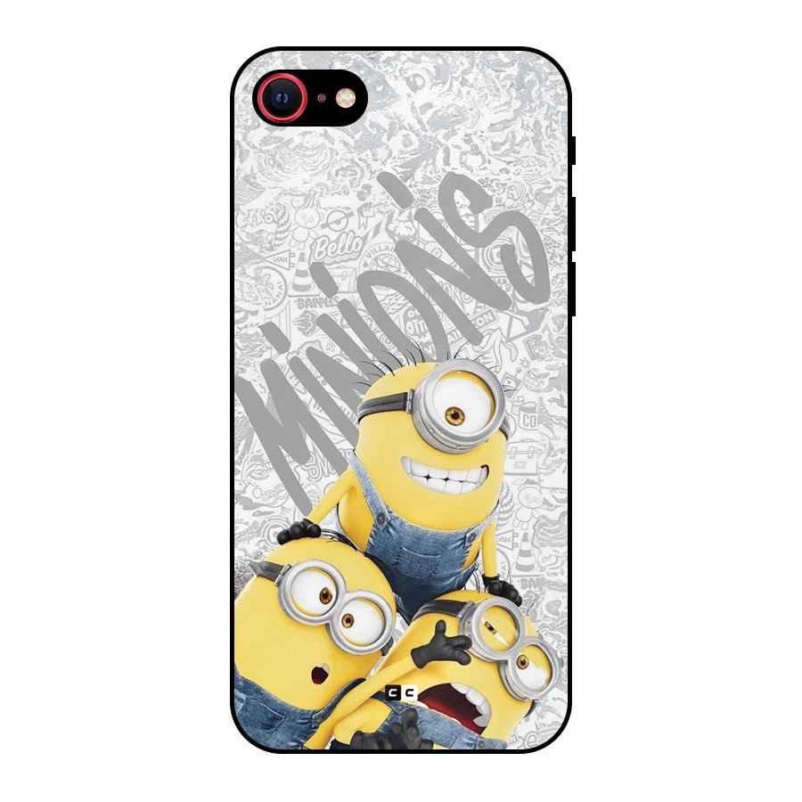 Minions Typo Metal Back Case for iPhone SE 2020