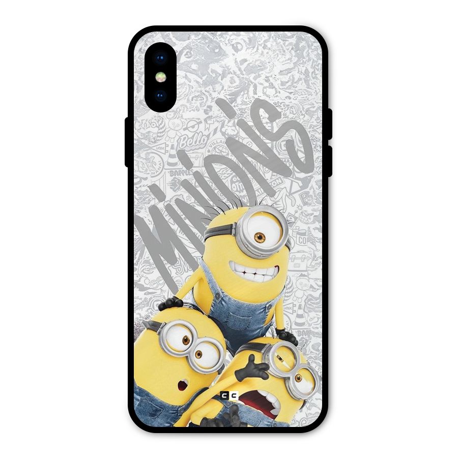 Minions Typo Metal Back Case for iPhone XS
