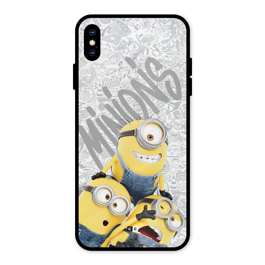 Minions Typo Metal Back Case for iPhone XS Max