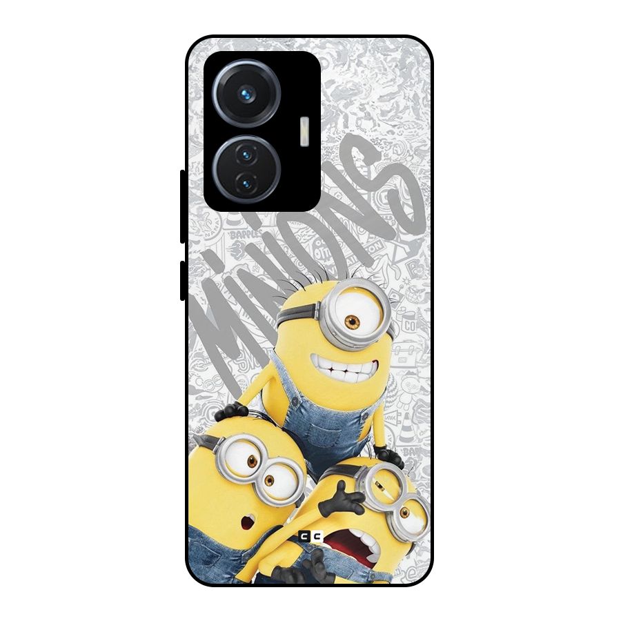 Minions Typo Metal Back Case for iQOO Z6 44W