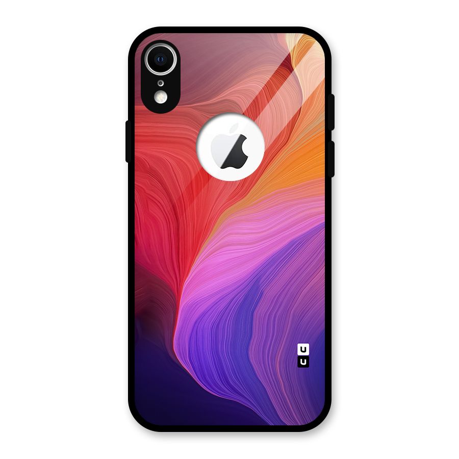 Modern Colors Mix Glass Back Case for iPhone XR Logo Cut