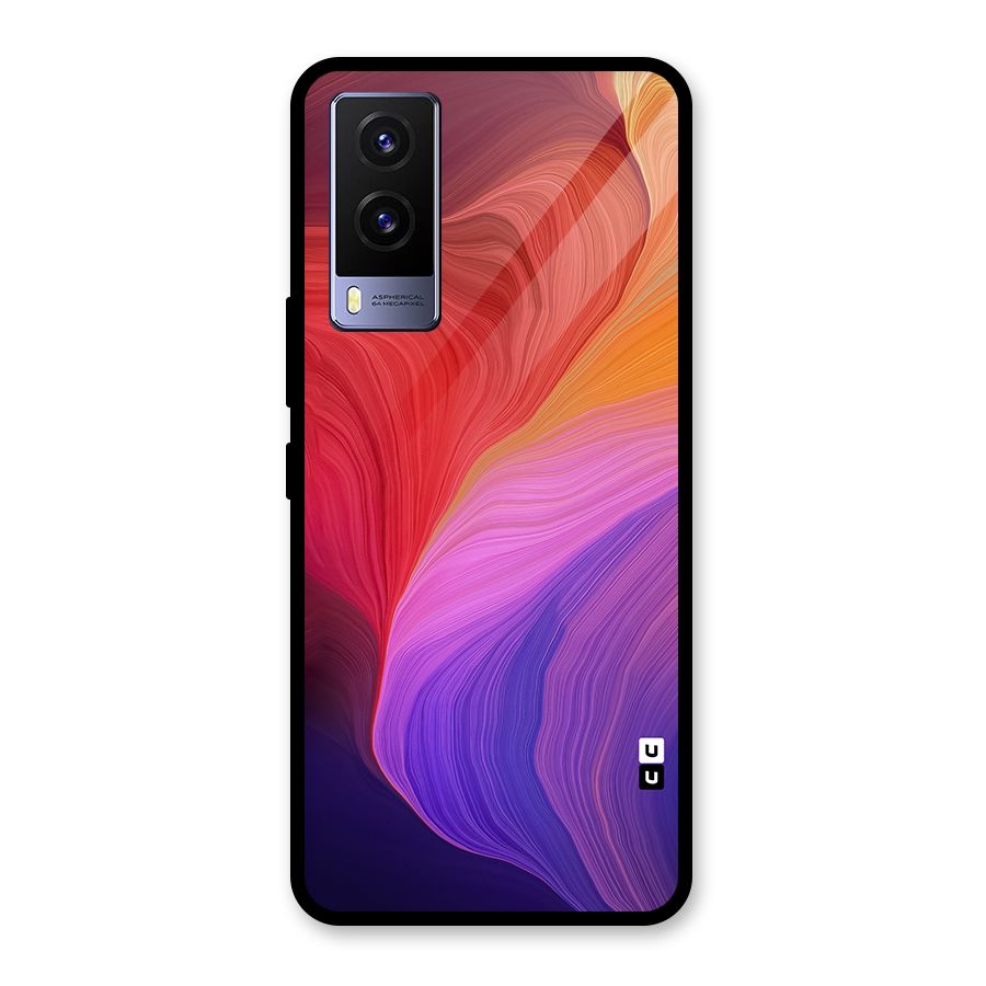 Modern Colors Mix Glass Back Case for Vivo V21e 5G
