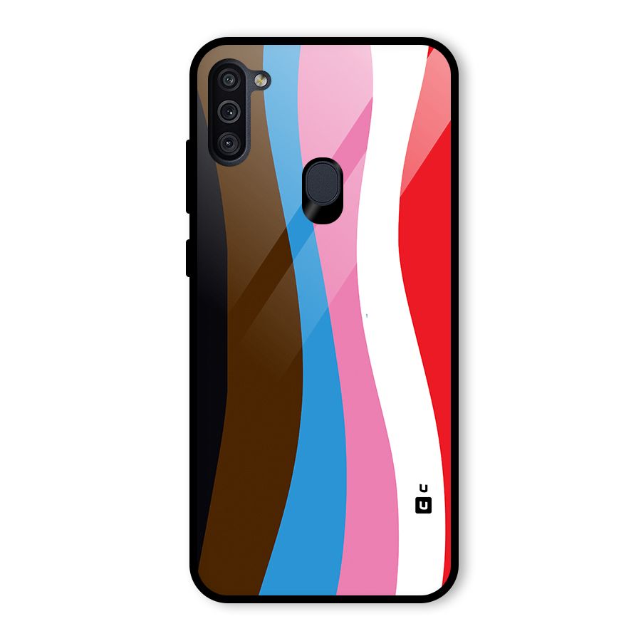 Modern Curves Glass Back Case for Galaxy M11