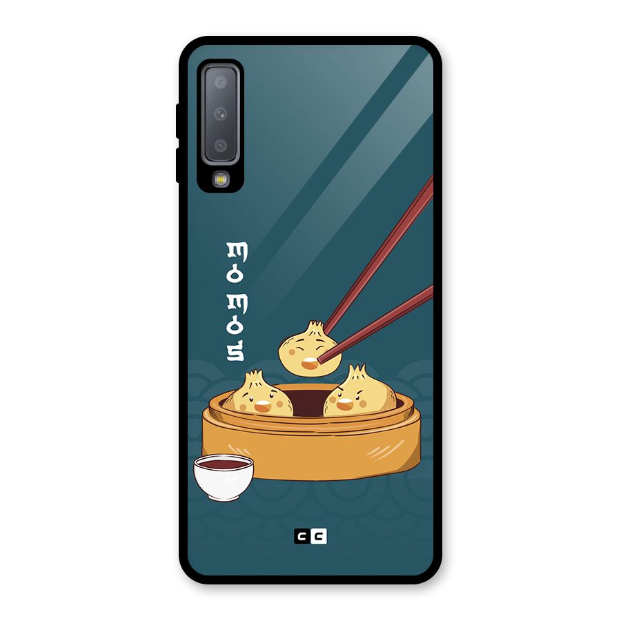 Momos Lover Glass Back Case for Galaxy A7 (2018)