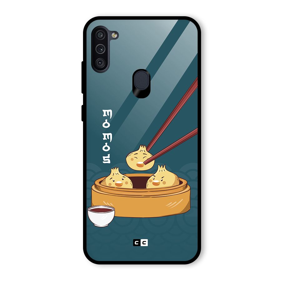 Momos Lover Glass Back Case for Galaxy M11