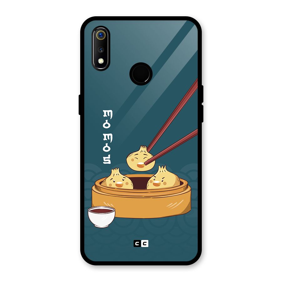 Momos Lover Glass Back Case for Realme 3