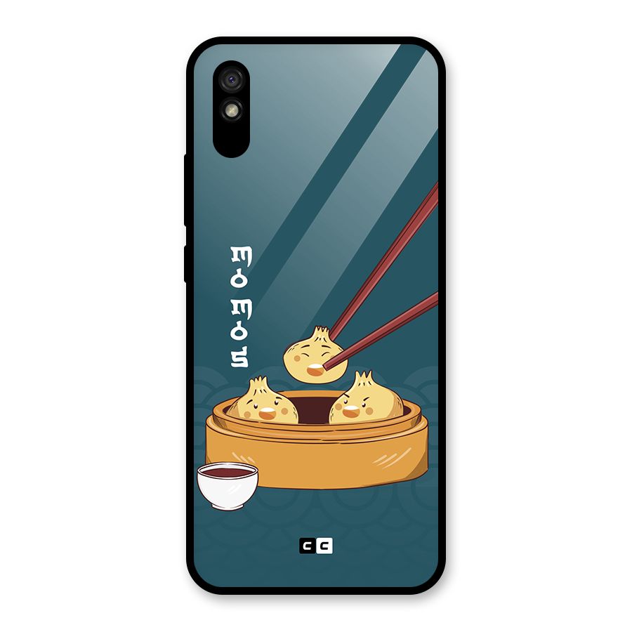 Momos Lover Glass Back Case for Redmi 9A
