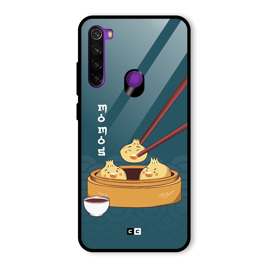 Momos Lover Glass Back Case for Redmi Note 8