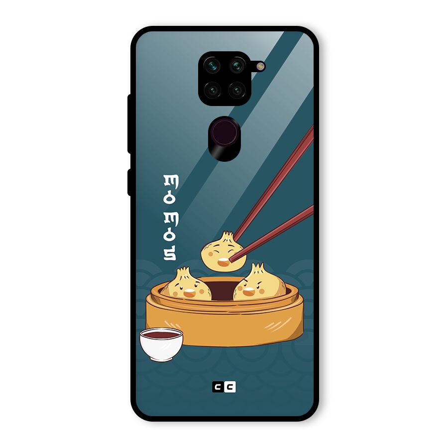 Momos Lover Glass Back Case for Redmi Note 9