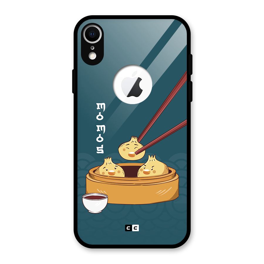 Momos Lover Glass Back Case for iPhone XR Logo Cut