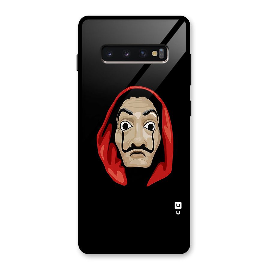 Money Heist Mask Glass Back Case for Galaxy S10 Plus