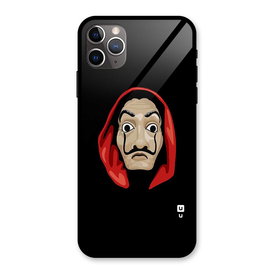 Money Heist Mask Glass Back Case for iPhone 11 Pro Max