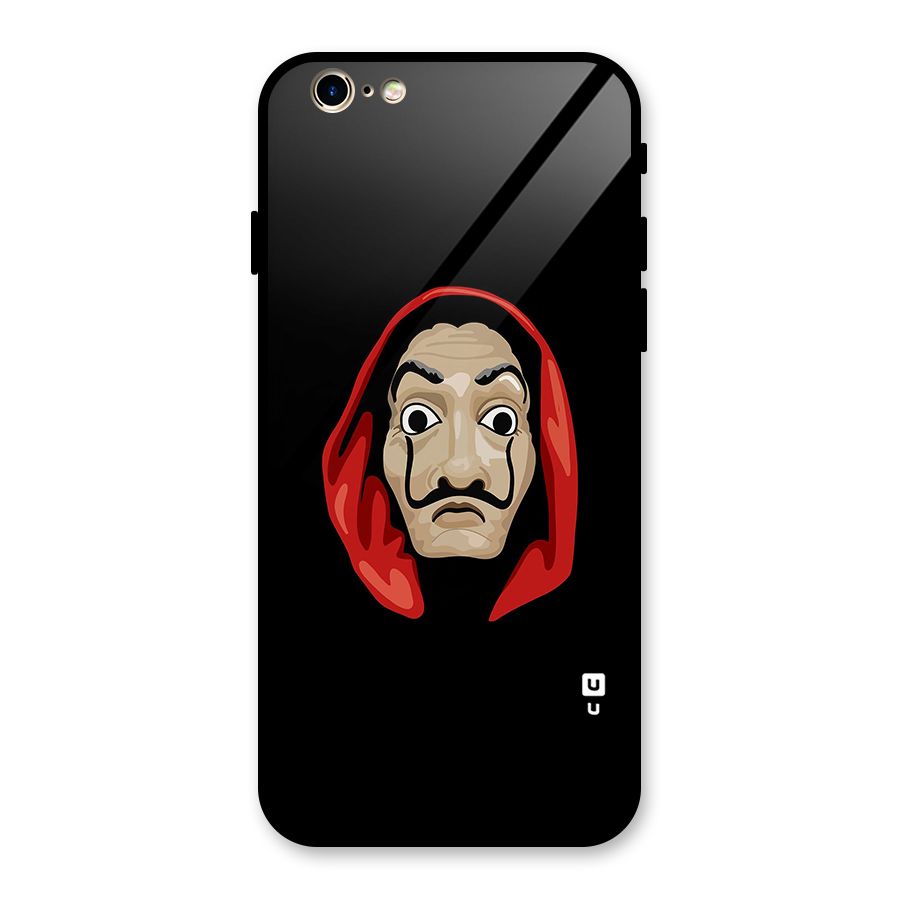 Money Heist Mask Glass Back Case for iPhone 6 6S
