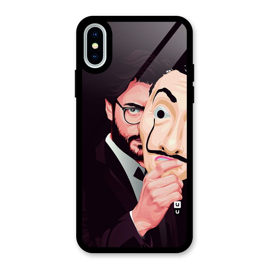 Money Heist Professor Art Glass Back Case for iPhone X