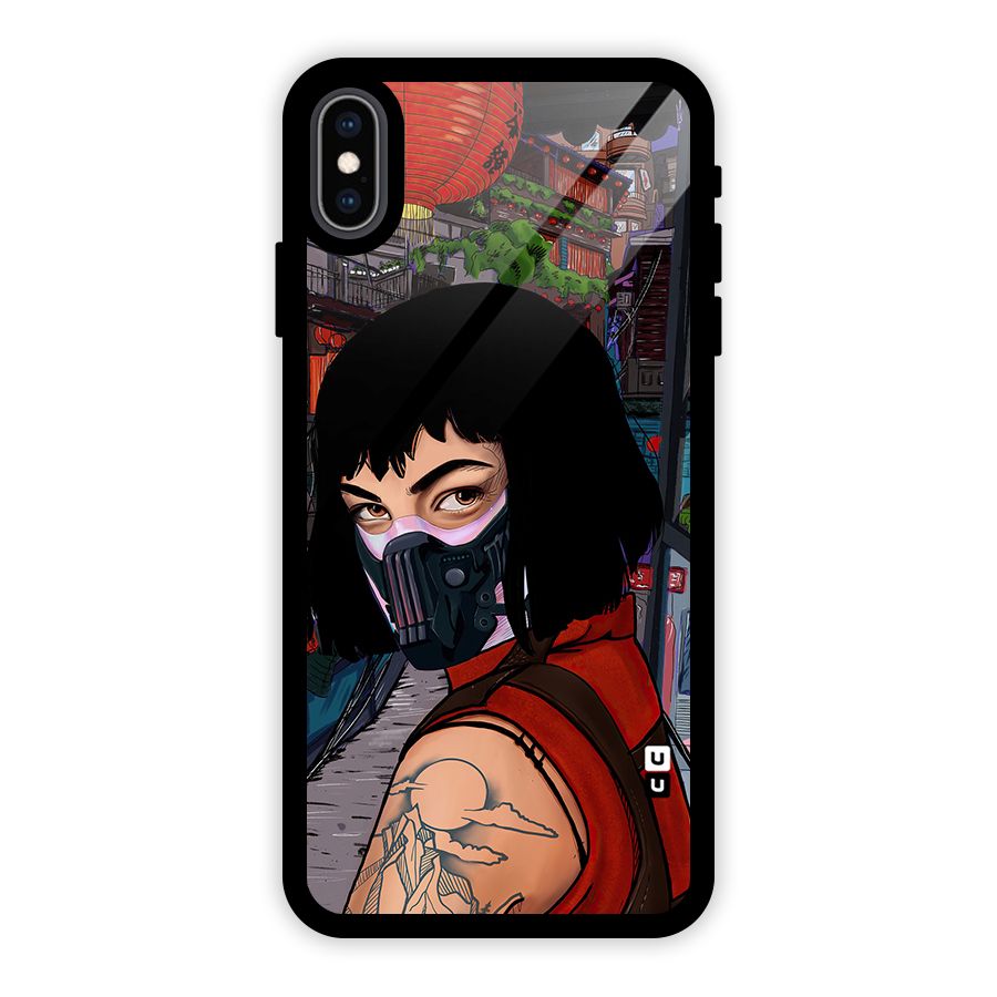 Money Heist Tokyo Mask Glass Back Case for iPhone XS Max