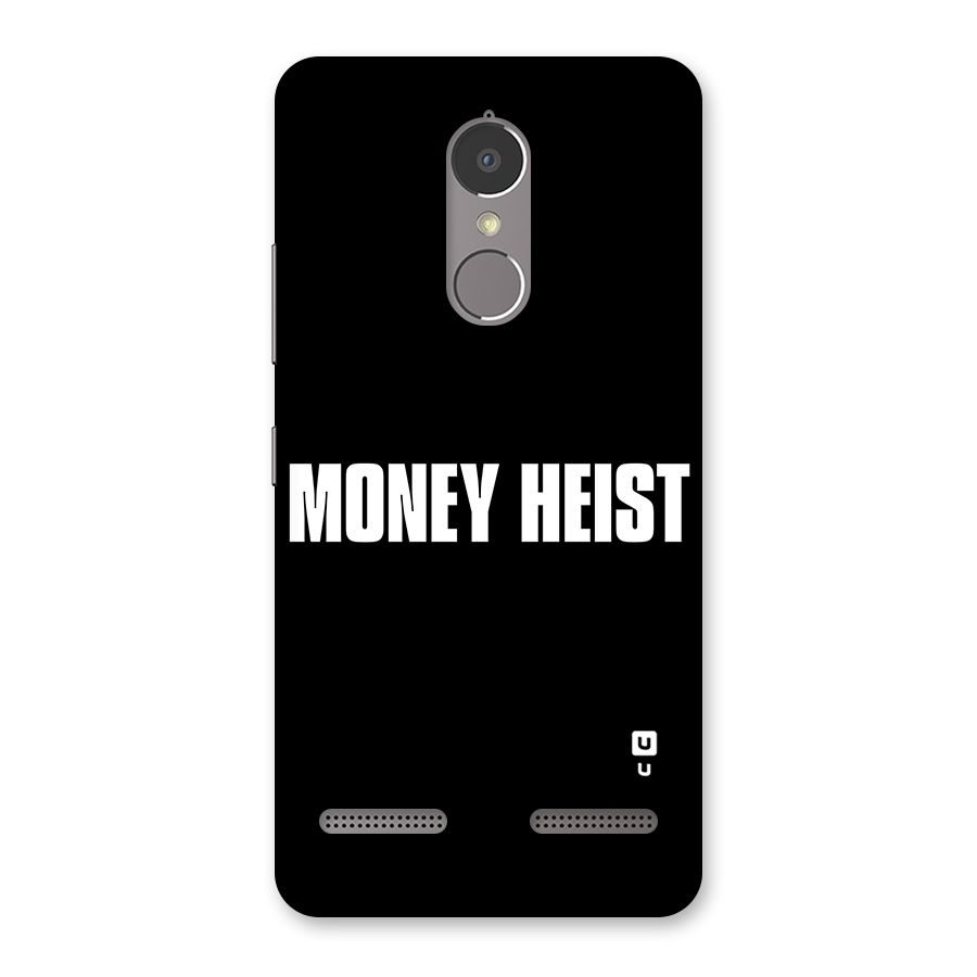 Money Heist Typography Back Case for Lenovo K6