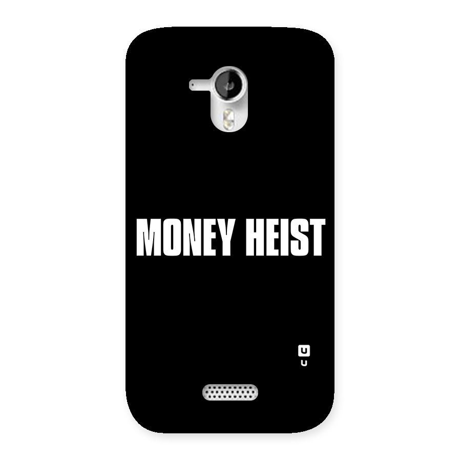 Money Heist Typography Back Case for Micromax Canvas HD A116