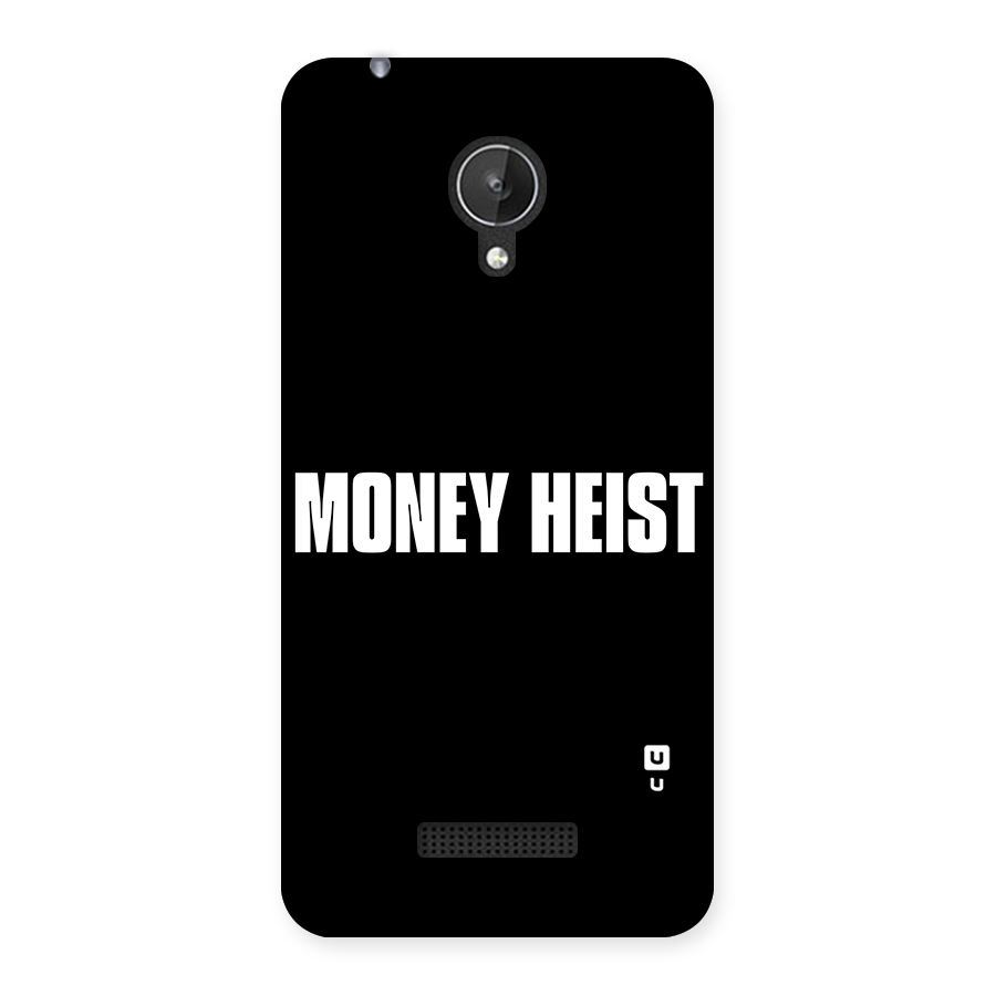 Money Heist Typography Back Case for Micromax Canvas Spark Q380