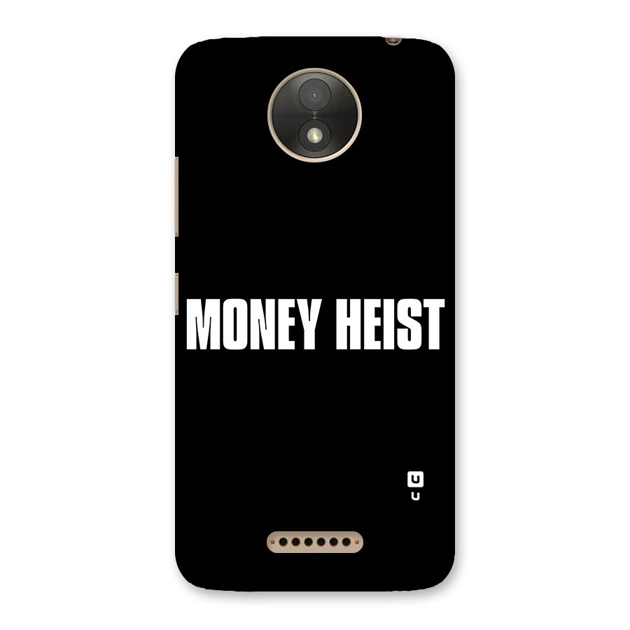 Money Heist Typography Back Case for Moto C Plus