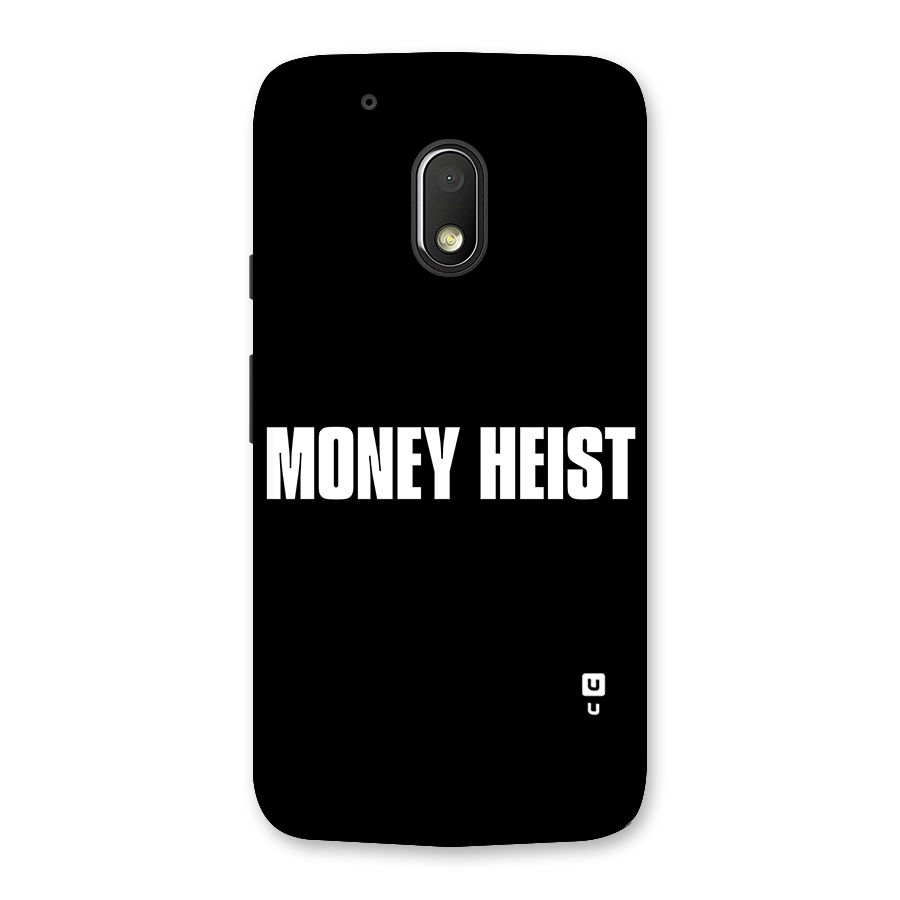 Money Heist Typography Back Case for Moto G4 Play