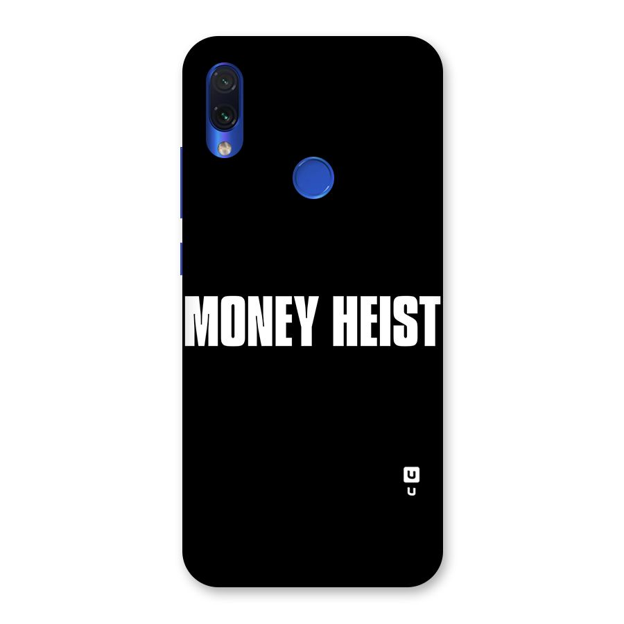 Money Heist Typography Back Case for Redmi Note 7