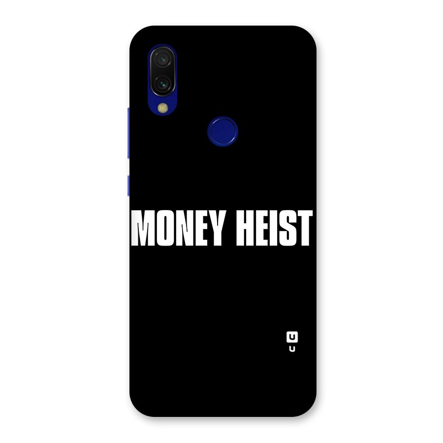 Money Heist Typography Back Case for Redmi Y3