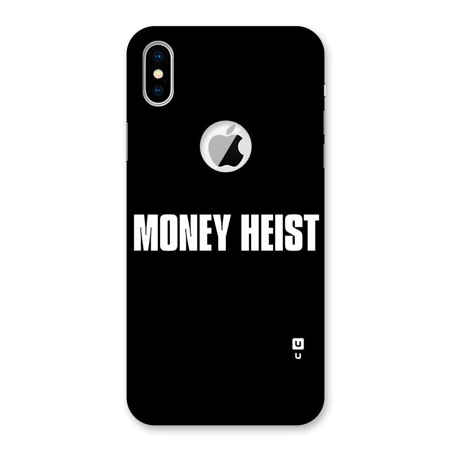 Money Heist Typography Back Case for iPhone X Logo Cut