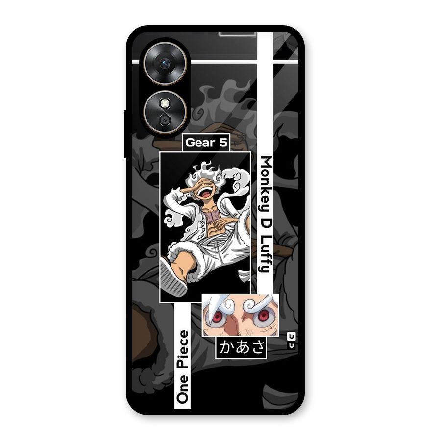 Monkey D luffy New Gear Glass Back Case for Oppo A17