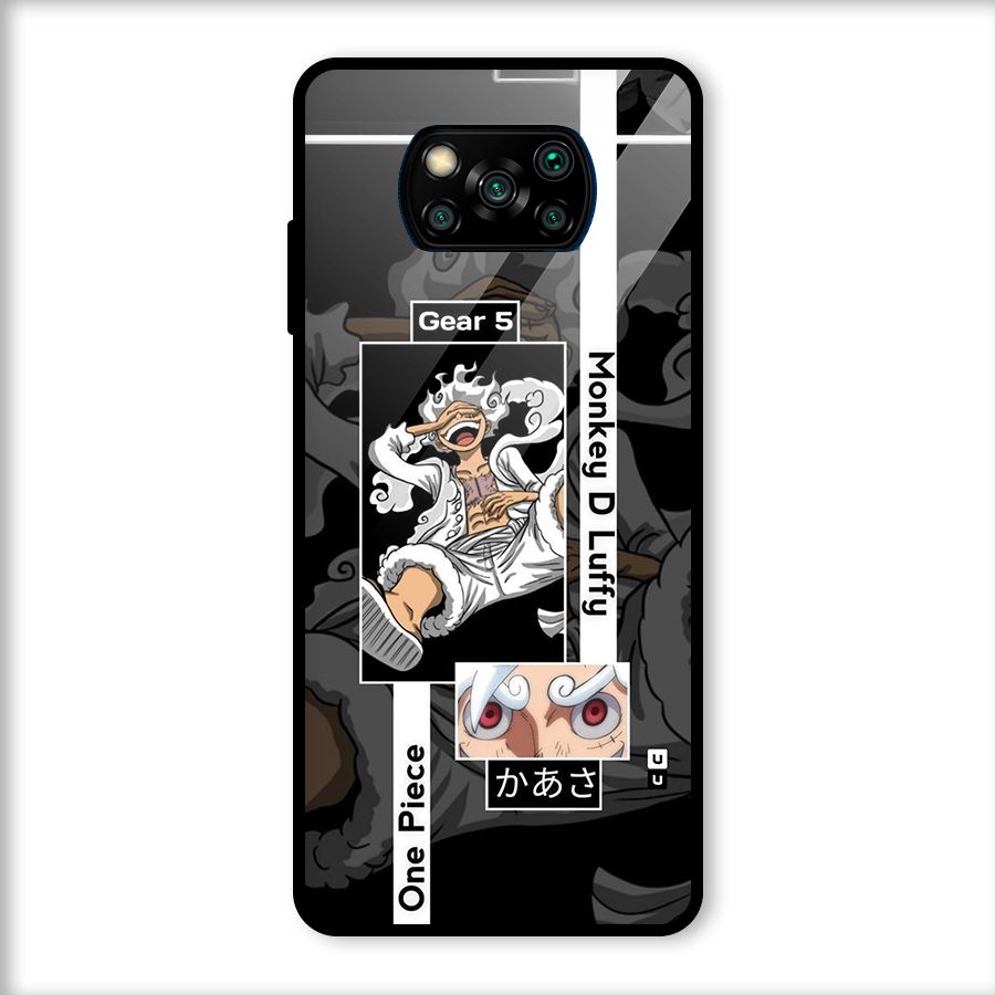 Monkey D luffy New Gear Glass Back Case for Poco X3