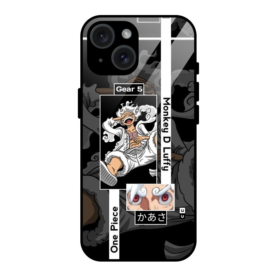 Monkey D luffy New Gear Glass Back Case for iPhone 15