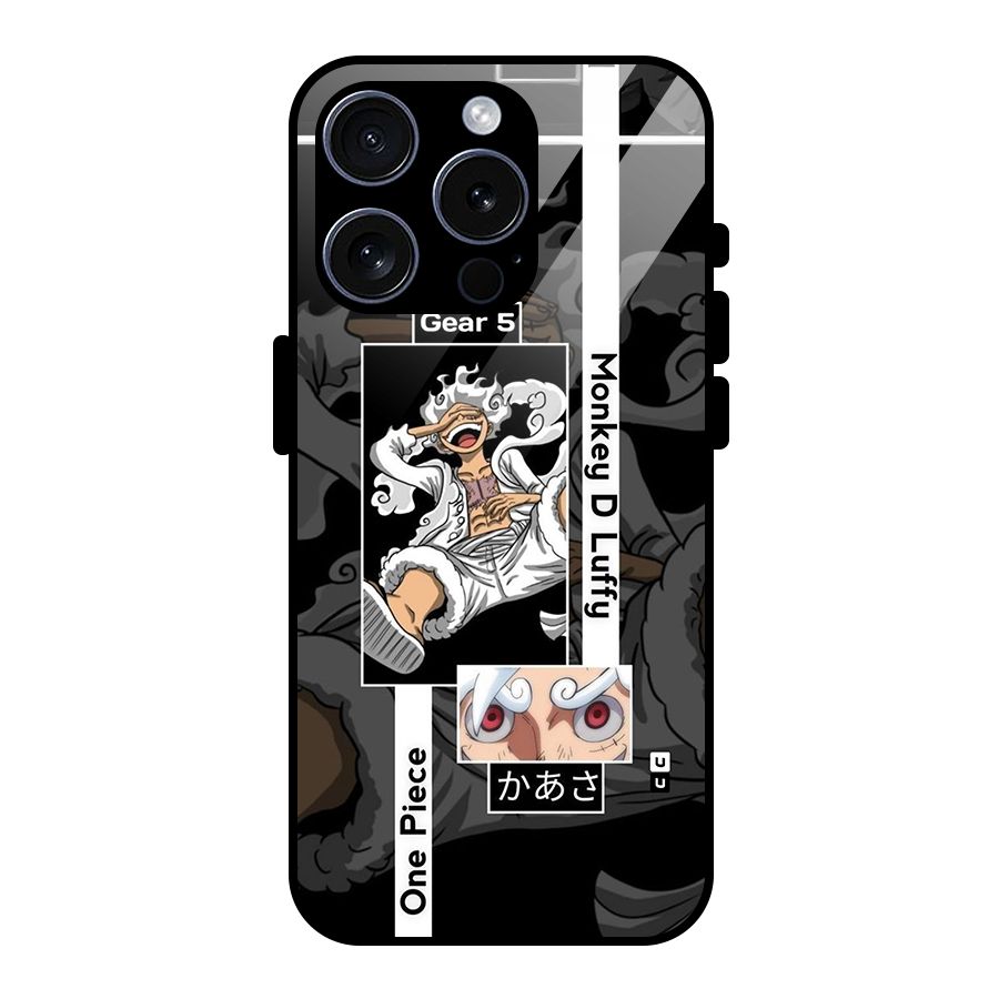 Monkey D luffy New Gear Glass Back Case for iPhone 15 Pro