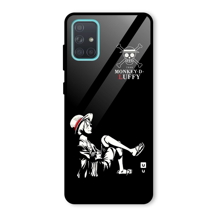 Monkey Luffy Glass Back Case for Galaxy A71