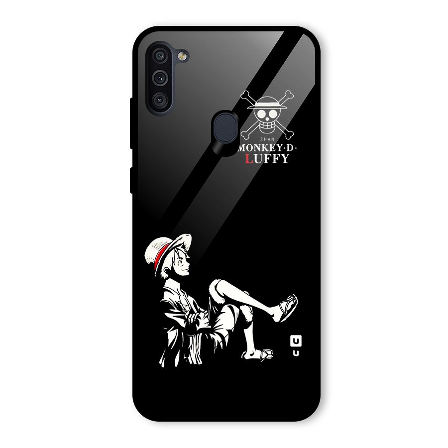 Monkey Luffy Glass Back Case for Galaxy M11