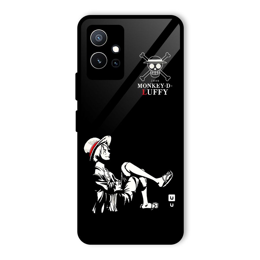 Monkey Luffy Glass Back Case for Vivo T1 5G