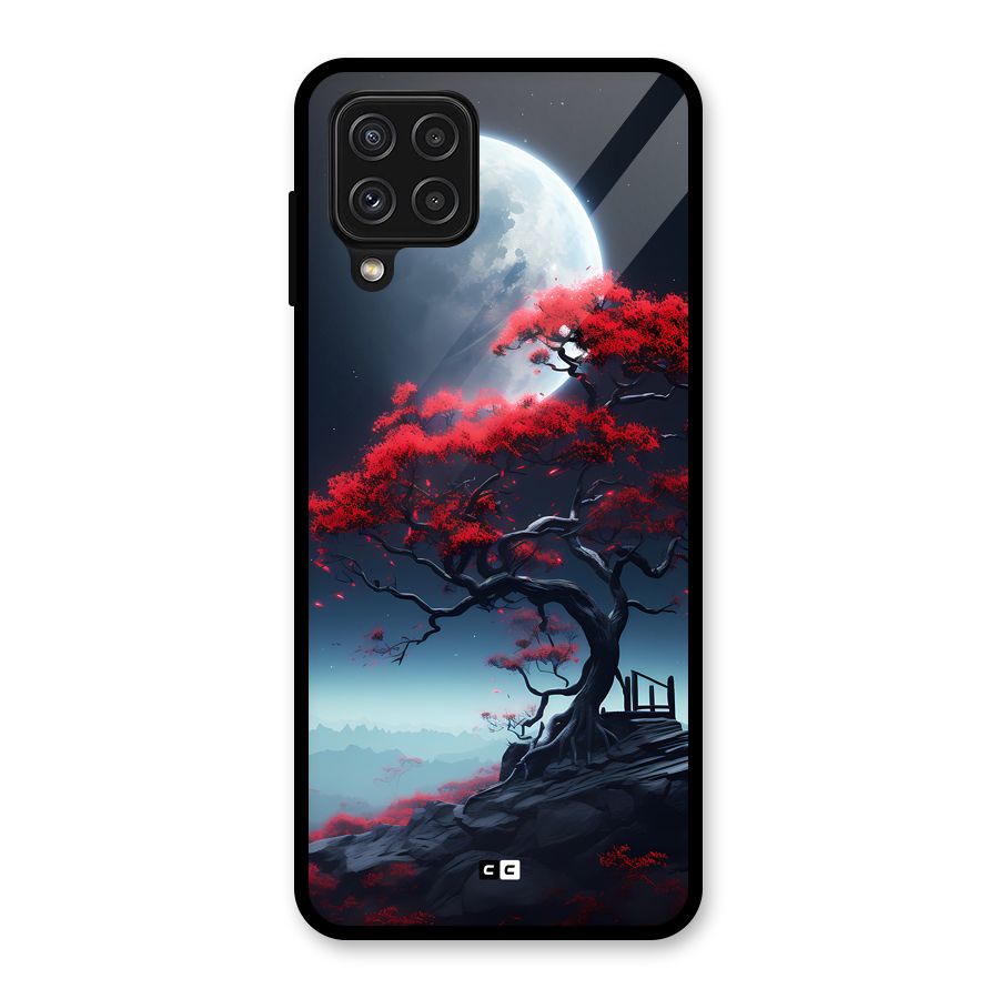 Moon Tree Glass Back Case for Galaxy A22 4G