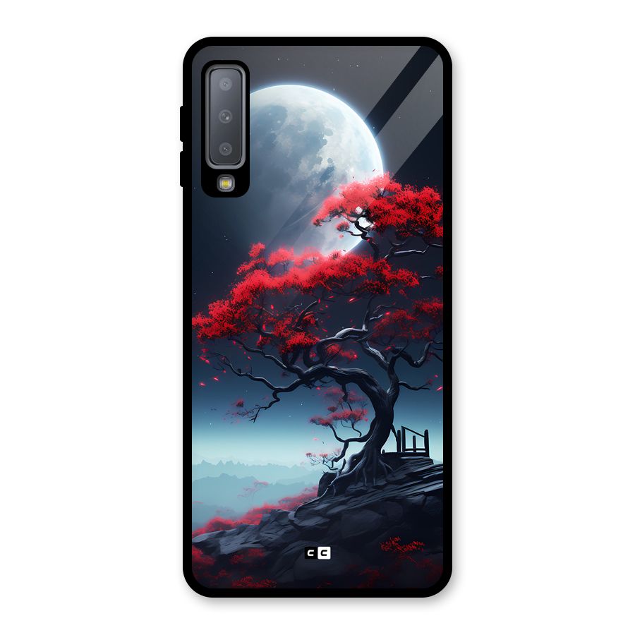 Moon Tree Glass Back Case for Galaxy A7 (2018)