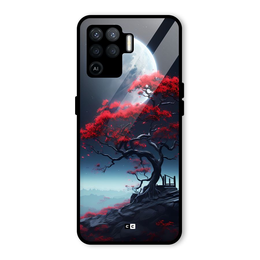 Moon Tree Glass Back Case for Oppo F19 Pro