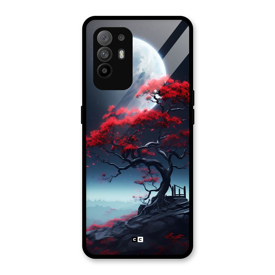 Moon Tree Glass Back Case for Oppo F19 Pro Plus 5G
