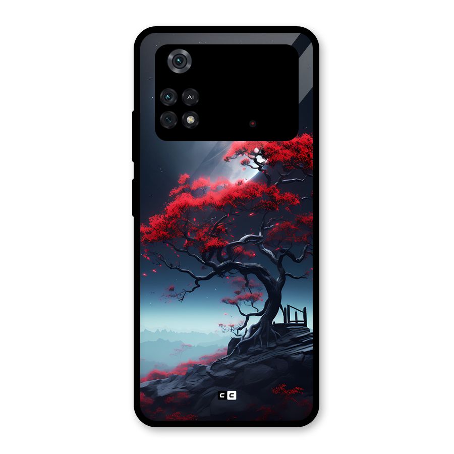 Moon Tree Glass Back Case for Poco M4 Pro 4G