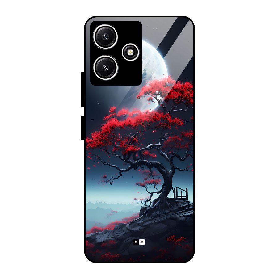 Moon Tree Glass Back Case for Poco M6 Pro