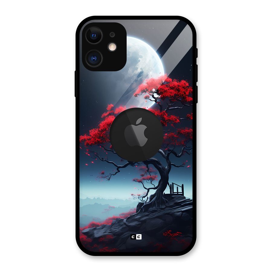Moon Tree Glass Back Case for iPhone 11 Logo Cut