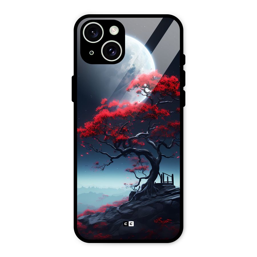 Moon Tree Glass Back Case for iPhone 15 Plus