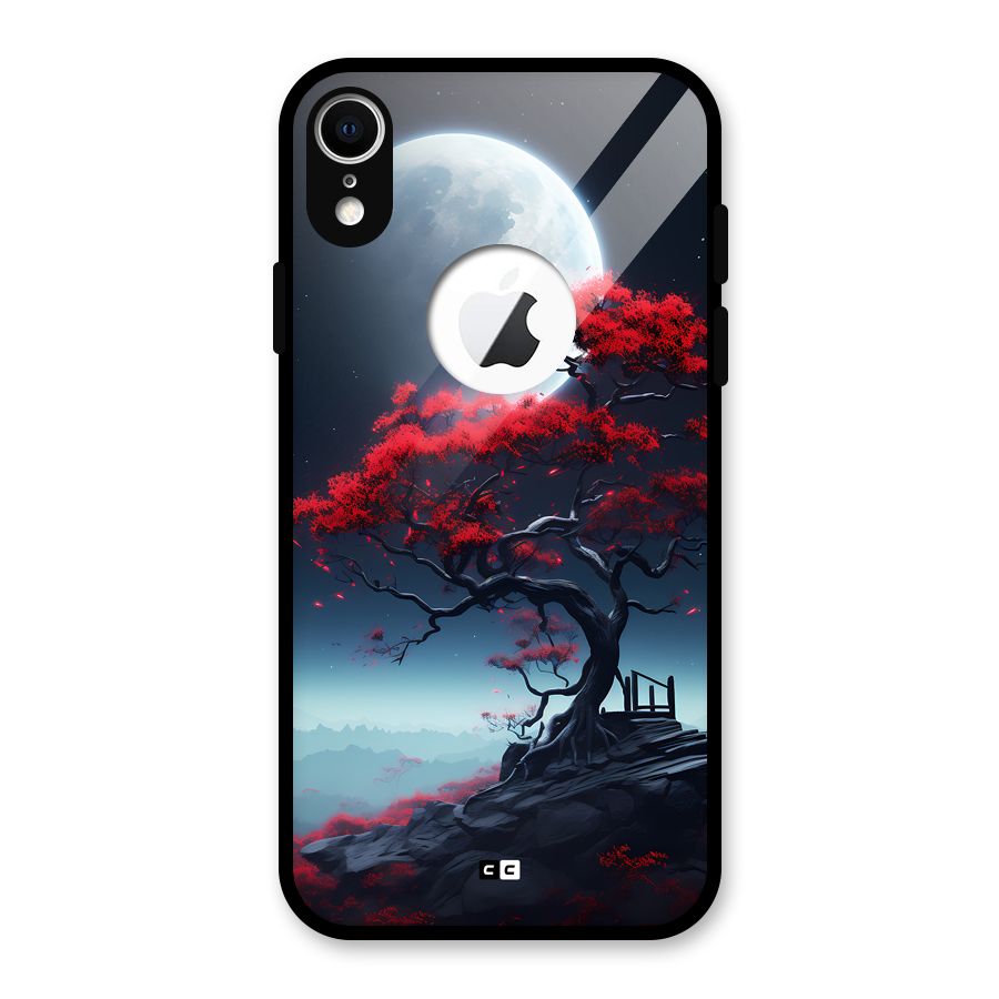 Moon Tree Glass Back Case for iPhone XR Logo Cut