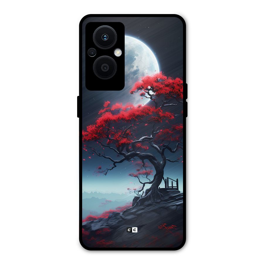 Moon Tree Metal Back Case for Oppo F21 Pro 5G