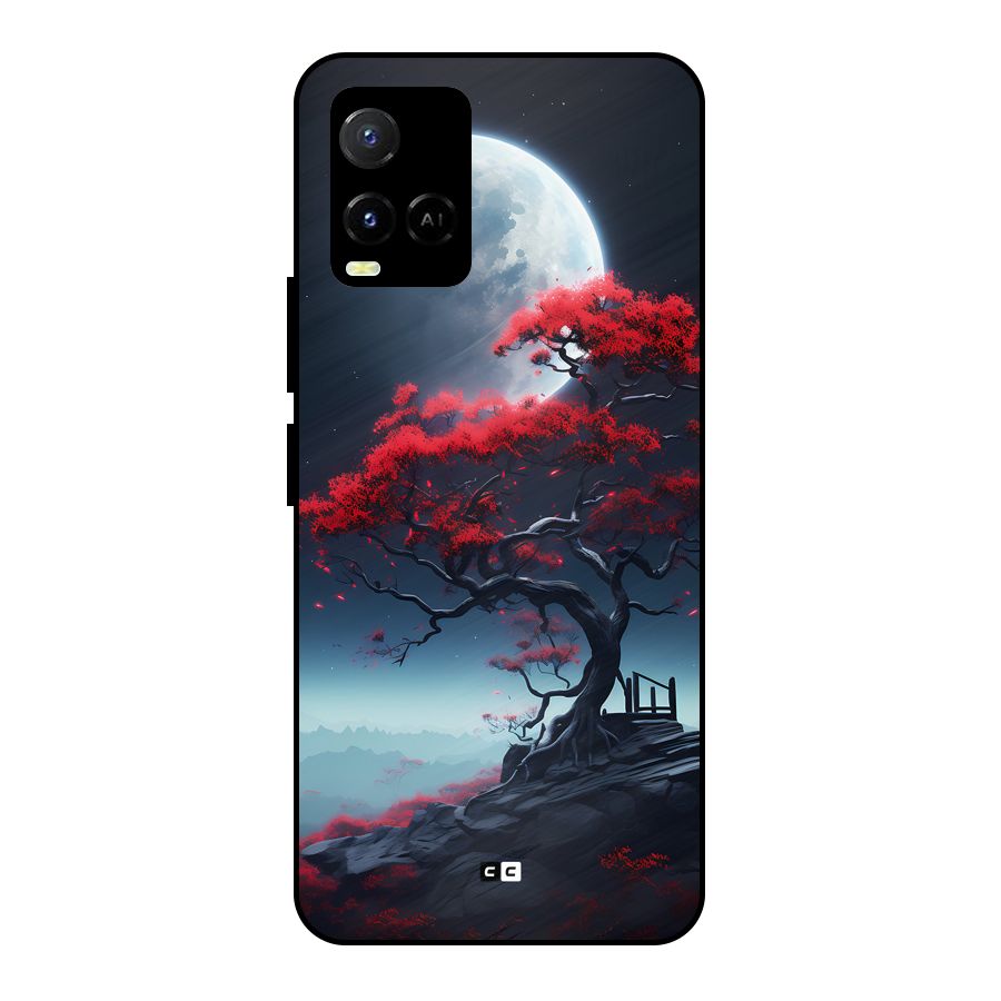 Moon Tree Metal Back Case for Vivo Y33s