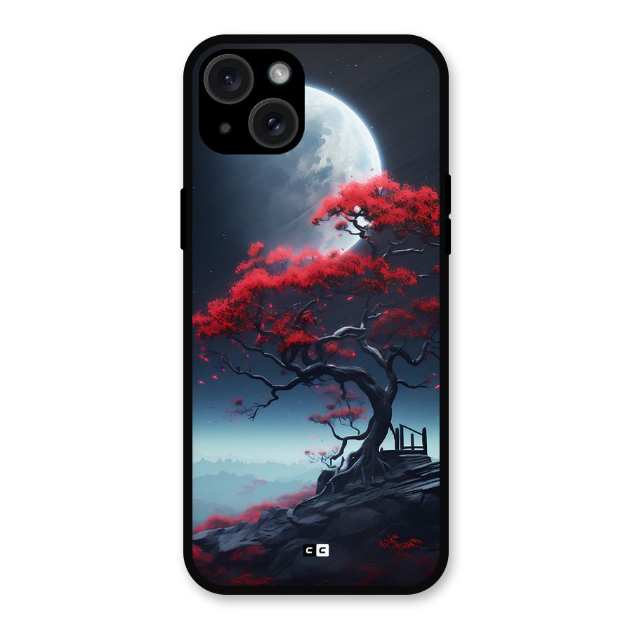 Moon Tree Metal Back Case for iPhone 15 Plus